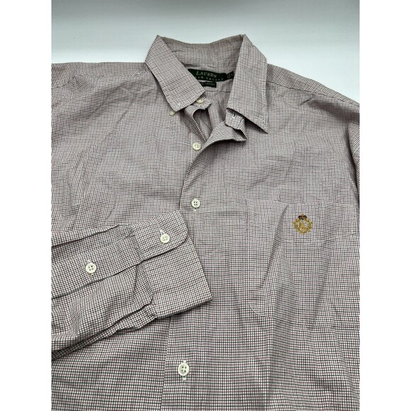 Lauren Ralph Lauren Green Label Men Button Down Shirt Size Large 100% Cotton - Picture 1 of 7